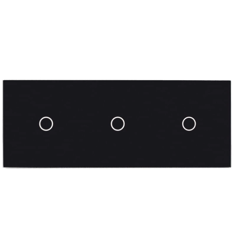 Rahmen Touchpanel Dreifach 1+1+1 Glas Schwarz