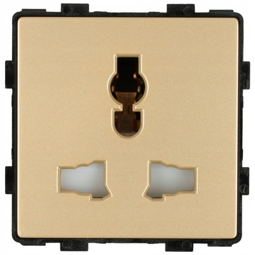 Modul Universal-Steckdose PL UK US EU Elektrisch Gold Für Rahmen