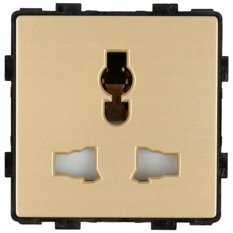 Modul Universal-Steckdose PL UK US EU Elektrisch Gold Für Rahmen