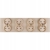 Glas-Steckdose Vierfach Gold Set Rahmen Und 4 X Doppelsteckdose
