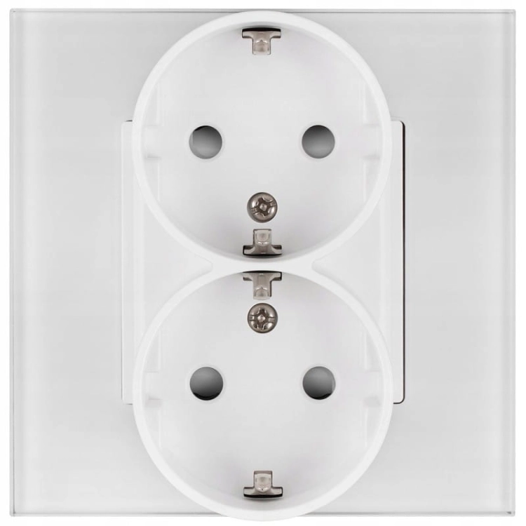 Doppelsteckdose Glas Schuko Mit Schutzkontakt Ohne Erdungsstift Weiß