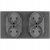 Doppelsteckdose Glas Grau Set Doppelrahmen Und 2 X Doppelsteckdose