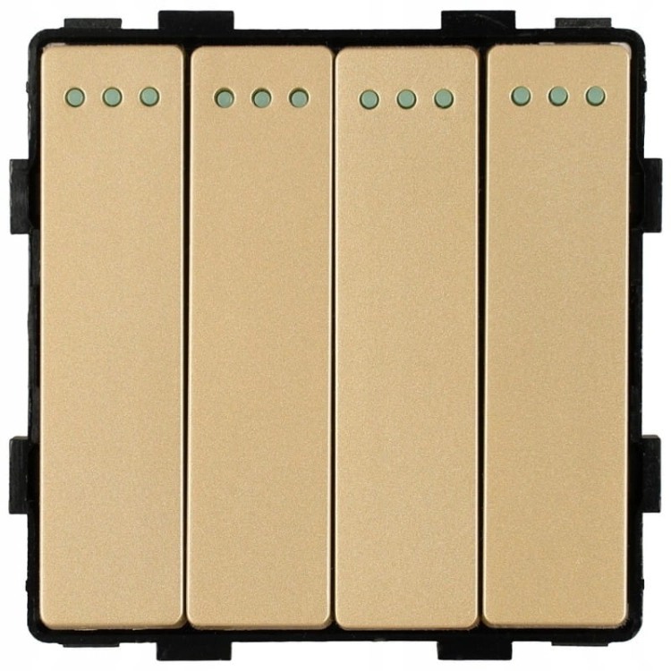 Modul Vierfach-Wechselschalter Gold Für Rahmen