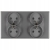 Doppelsteckdose Grau Set PVC-Doppelrahmen Und 2 X Doppelsteckdose