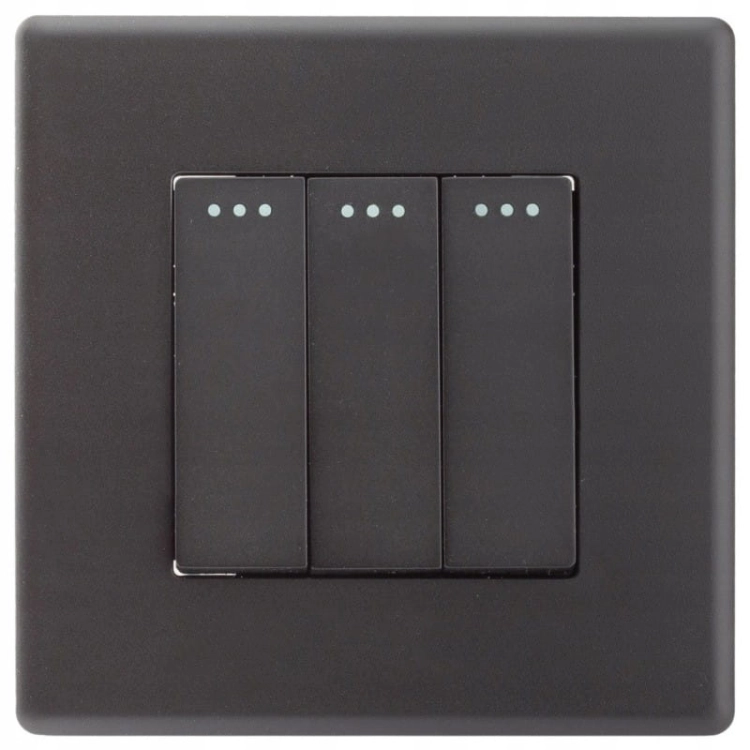 Dreifach-Wechselschalter Schwarz Set Mit PVC-Rahmen MIUUN