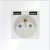 Steckdose Mit Erdungsstift Weiß Glas + Doppel-USB-Ladesteckdose A+A 2.4A