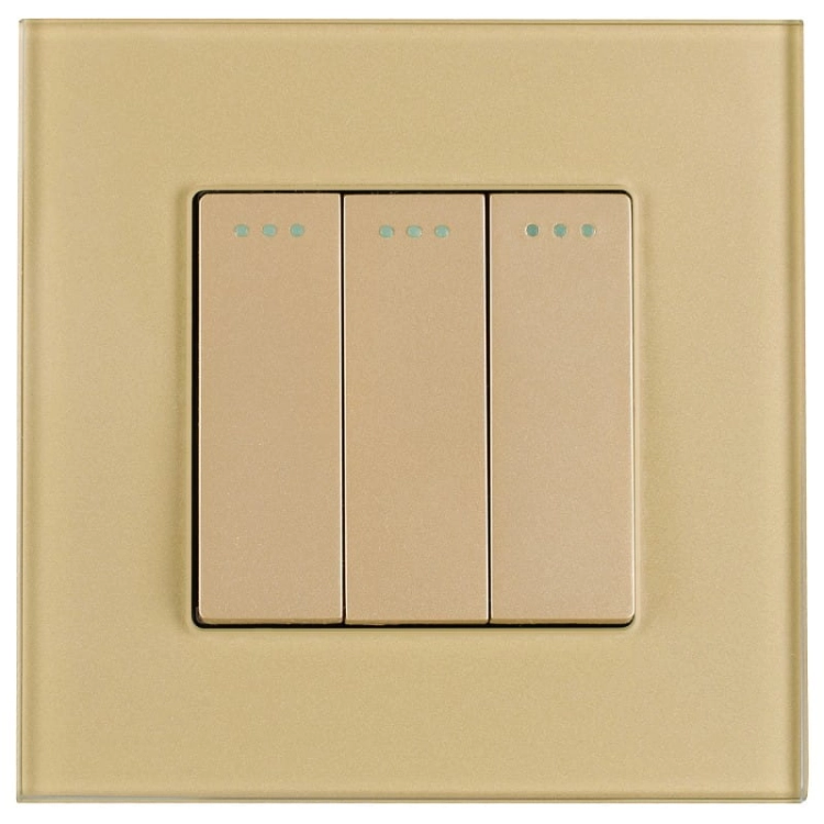 Lichtschalter Dreifach Glas Gold