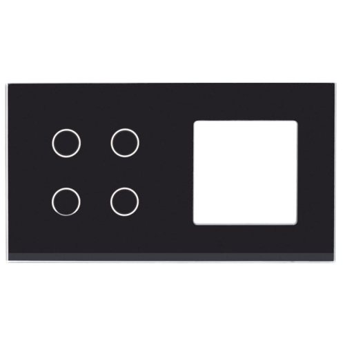 Rahmen Touchpanel Doppelt 4+S Glas Schwarz