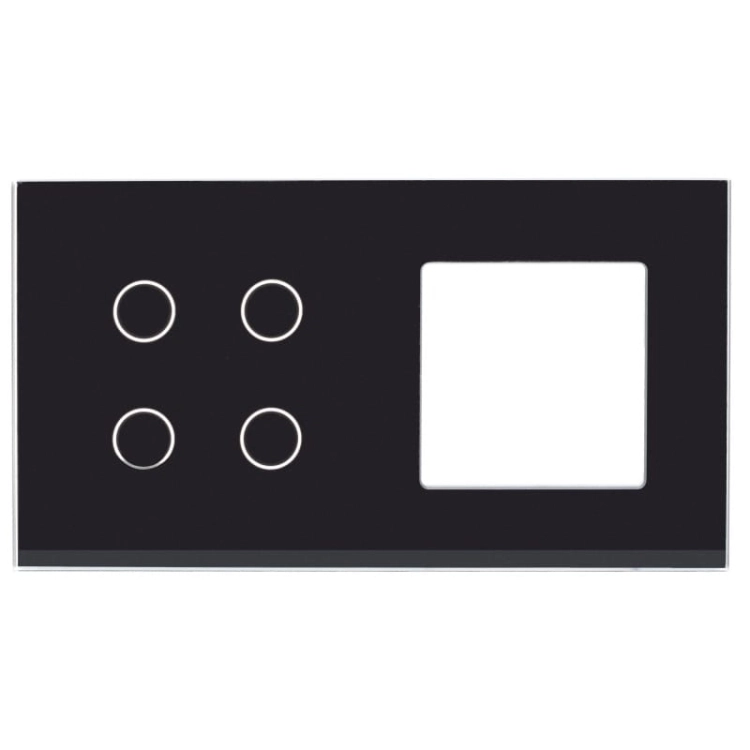 Rahmen Touchpanel Doppelt 4+S Glas Schwarz