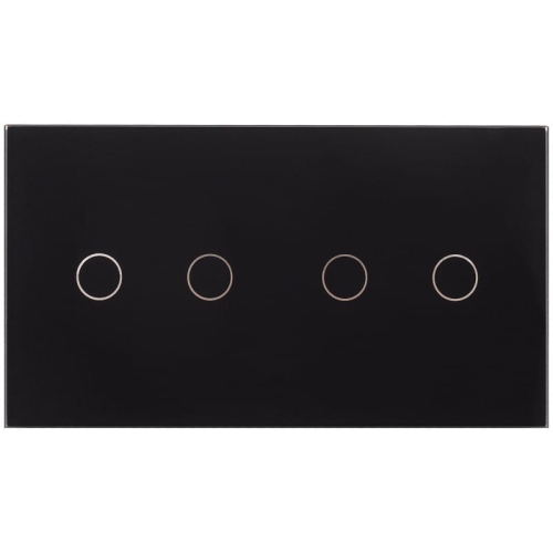 Rahmen Touch-Panel Doppelt 2+2 Glas Schwarz