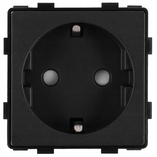 Modul Einzelsteckdose Schuko Mit Schutzkontakt Ohne Erdungsstift Schwarz Für Rahmen MIUUN